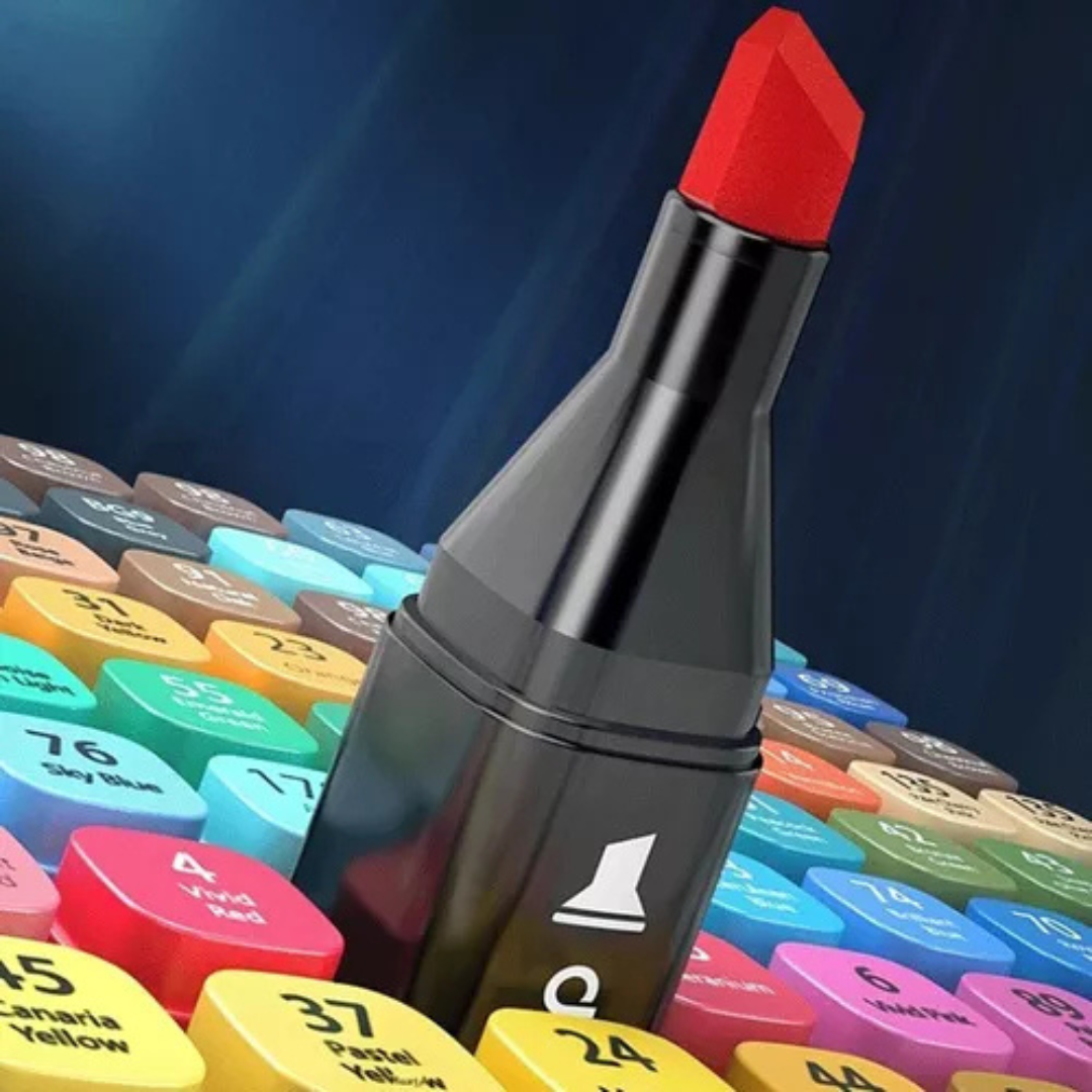 Kit Colorarte Pro – 48, 60 ou 80 Canetas Coloridas Ponta Dupla com Estojo