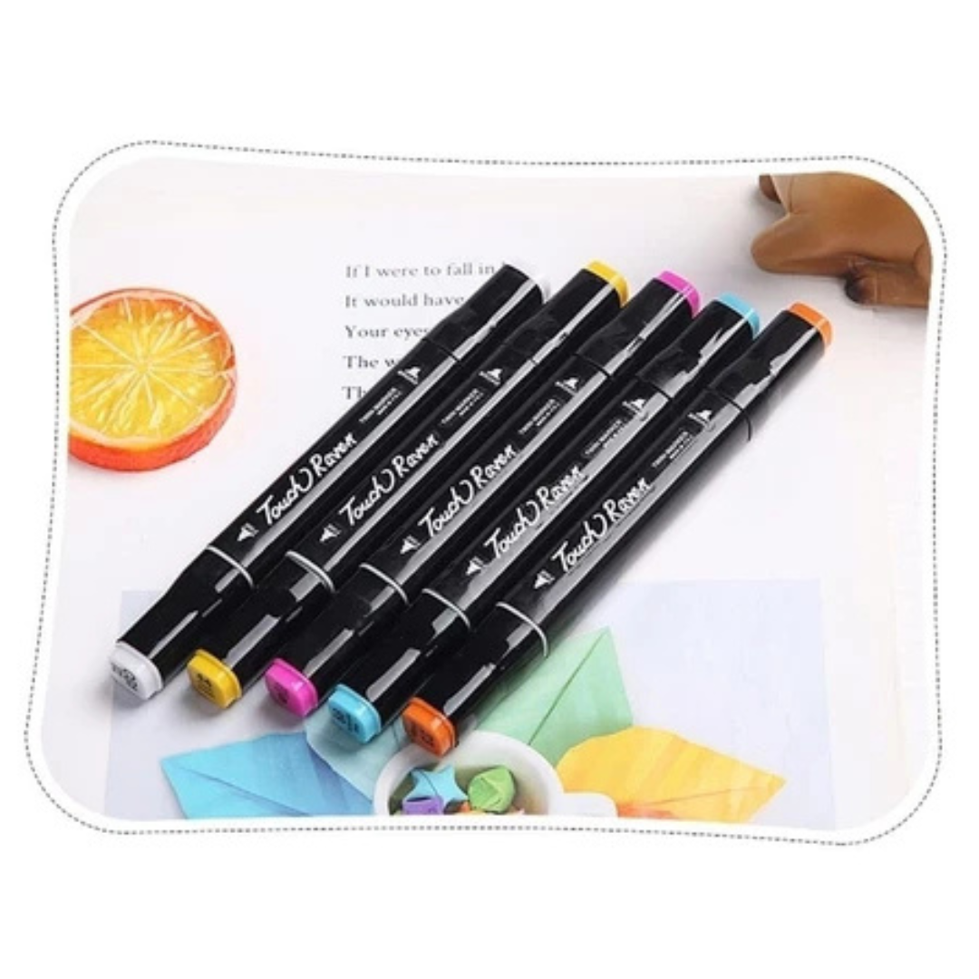 Kit Colorarte Pro – 48, 60 ou 80 Canetas Coloridas Ponta Dupla com Estojo