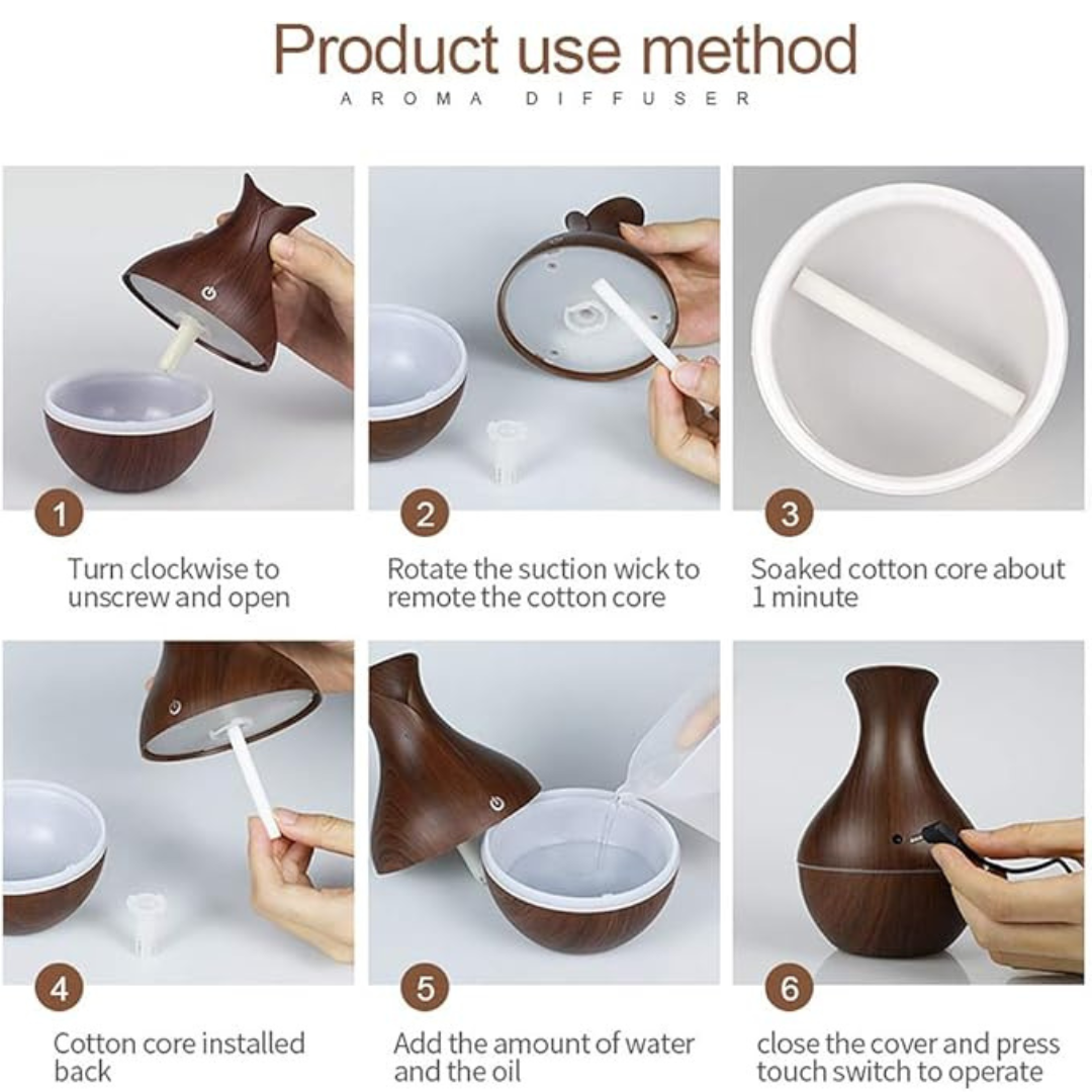AromaWood - Umidificador Ultrassônico